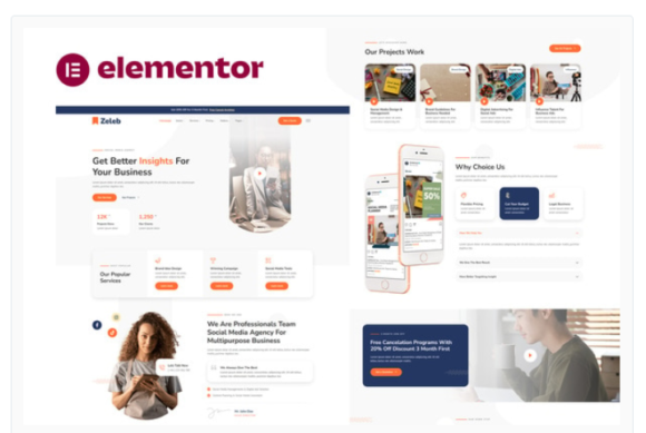 Zeleb - Social Media Marketing & Digital Advertising Elementor Template Kit