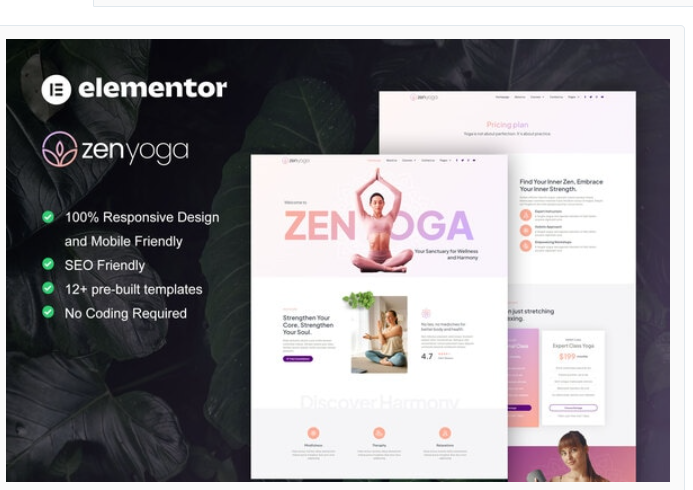 ZenYoga - Yoga & Meditation Elementor Template Kit
