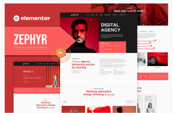 Zephyr - Creative Digital Agency Elementor Template Kit