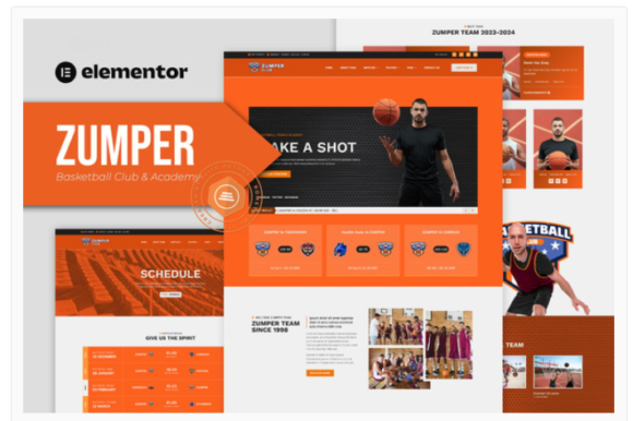Zumper - Basketball Club & Academy Elementor Template Kit