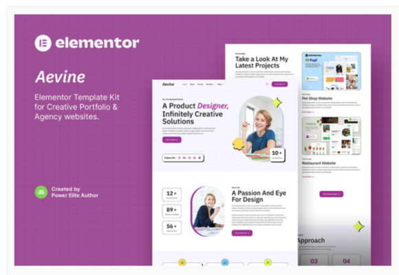 Aevine – Creative Portfolio & Agency Elementor Template Kit