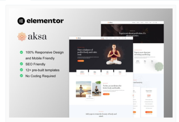 Aksa - Yoga Teacher & Studio Elementor Template Kit