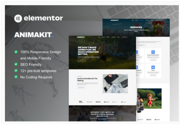 Animakit - Animation Studio Elementor Pro Template Kit