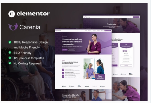 Carenia - Home Care & Private Nursing Services Elementor Template Kit