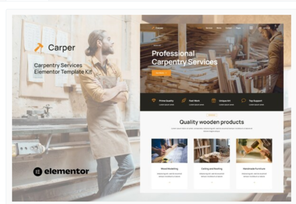 Carper - Carpenter & Craftman Elementor Template Kit