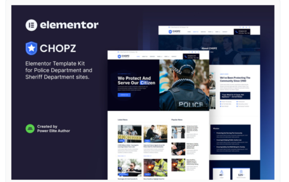 Chopz – Police & Sheriff Department Elementor Template Kit