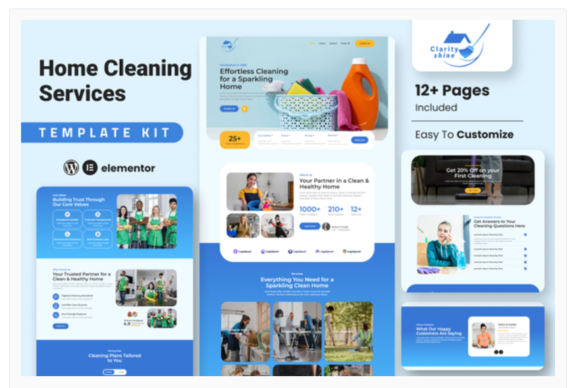 ClarityShine - Cleaning Service Company Elementor Template Kit