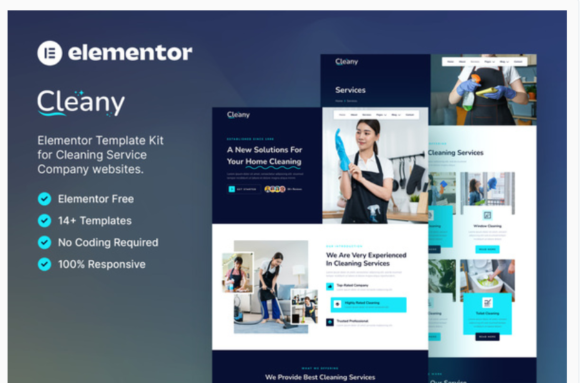 Cleany – Cleaning Service Company Elementor Template Kit