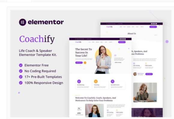 Coachify - Life Coach & Speaker Elementor Template Kit