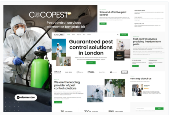 Cocopest - Pest Control Services Elementor Template Kit