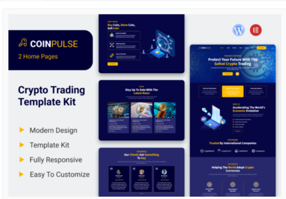 Coinpulse - Crypto Currency & Trading Elementor Template Kit