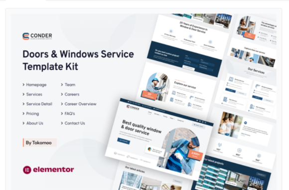 Conder | Doors & Windows Service Elementor Template Kit