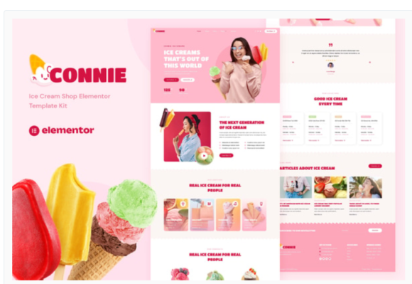 Connie - Ice Cream Shop Elementor Template Kit