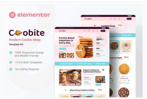 Coobite - Modern Cookie Shop Elementor Template Kit