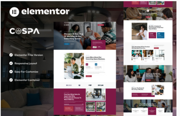 Cospa - Coworking Space & Virtual Office Elementor Template Kit