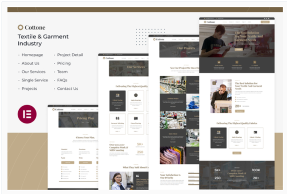 Cottone | Textile & Garment Industry Elementor Template Kit