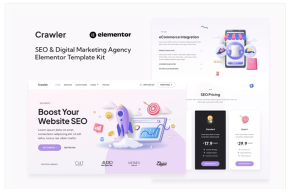 Crawler - SEO & Digital Marketing Agency Elementor Template Kit