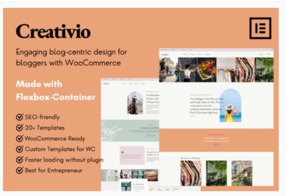 Creativio - Blogger & Entrepreneurs Elementor Template Kit