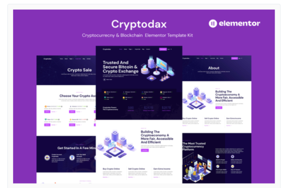 Cryptodax - Cryptocurrency & Blockchain Elementor Template Kit