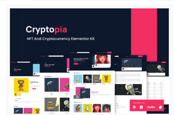 Cryptopia - NFT Crypto Sales Elementor Template Kit