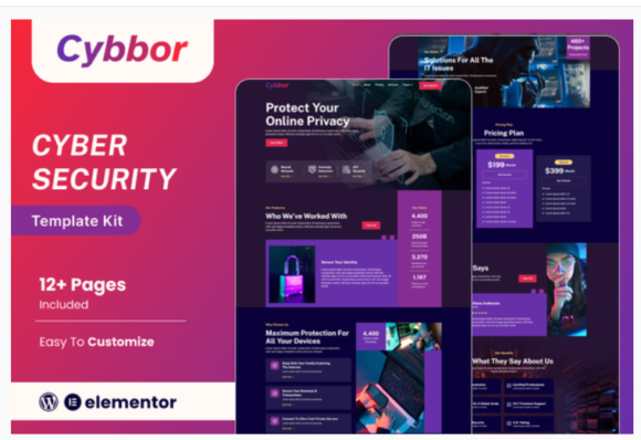 Cybbor – Cyber Security Services Elementor Template Kit
