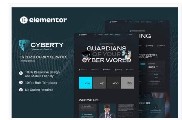 Cyberty - Cyber Security Service Elementor Template Kit