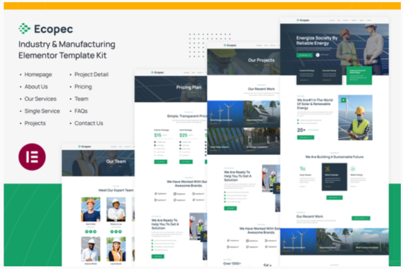 Ecopec - Solar & Renewable Energy Elementor Template Kit