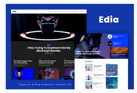 Edia - Blog & Magazine Elementor Template Kit