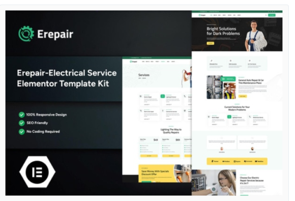 Erepair - Electrical Service Elementor Template Kit