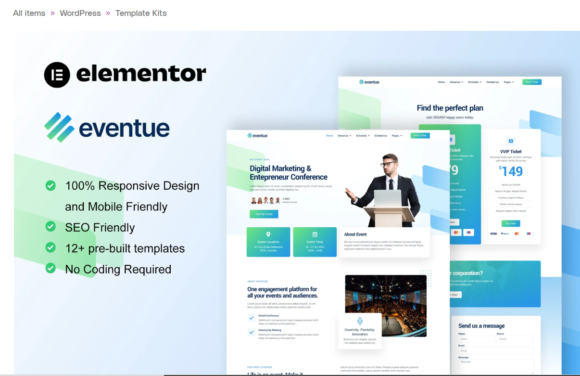Eventue - Event & Conference Elementor Template Kit