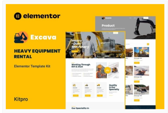 Excava - Heavy Equipment Rental Elementor Template Kit