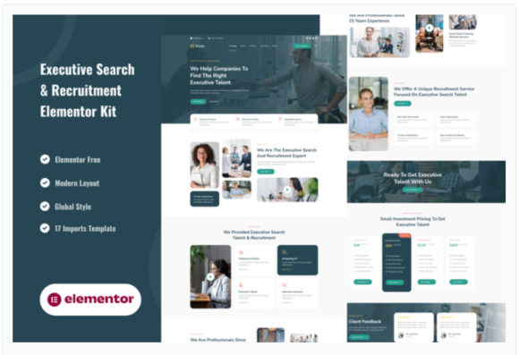 Exuta - Executive Search & Recruitment Service Elementor Template Kit