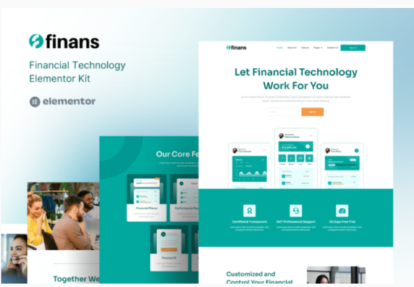 Finans - Financial Technology Elementor Pro Template Kit