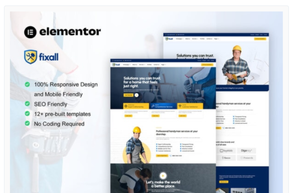 FixAll - Handyman & Repair Service Elementor Pro Template Kit