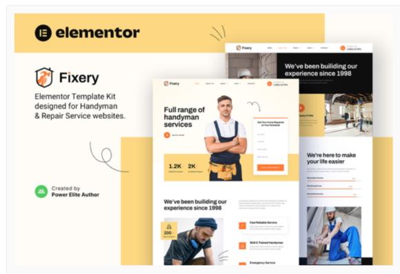 Fixery – Handyman & Repair Services Elementor Template Kit