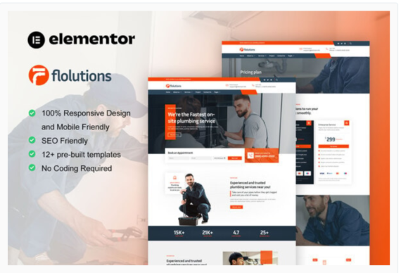 Flolution - Plumber & Repair Service Elementor Template Kit