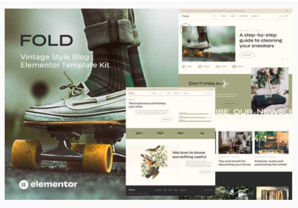 Fold - Vintage Style Blog Elementor Template Kit