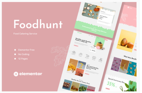 Foodhunt - Food Catering Service Elementor Template Kit