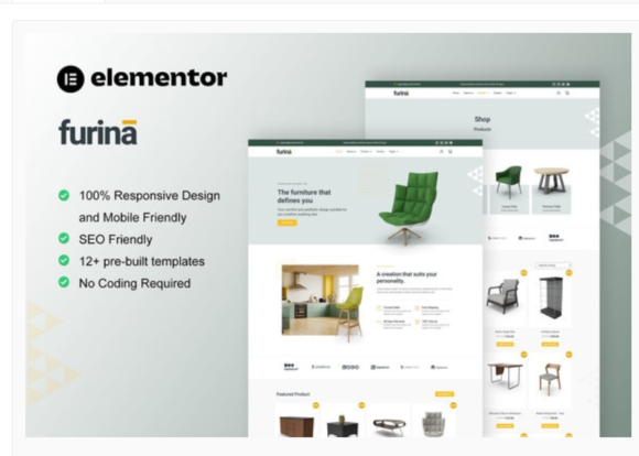 Furina - Furniture Shop WooCommerce Elementor Pro Template Kit