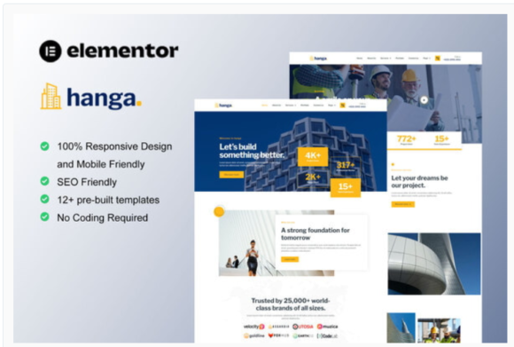 Hanga - Construction & Building Elementor Template Kit