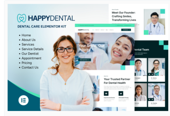 Happy Dental - Dental Care Service Elementor Kit