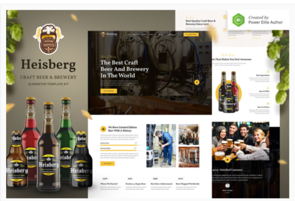 Heisberg - Craft Beer & Brewery Elementor Template Kit
