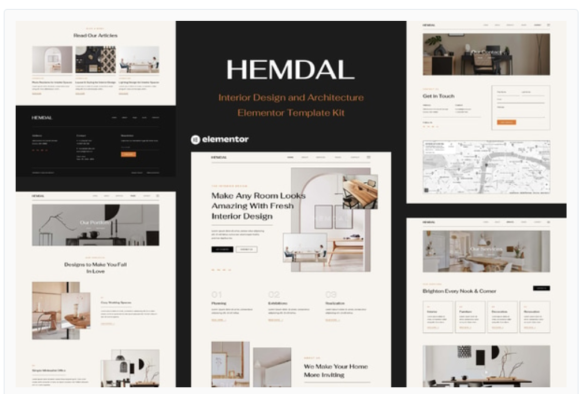 Hemdal – Interior Design and Architecture Elementor Template Kit