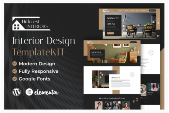 Hillcrest - Interior Design Elementor Template Kit