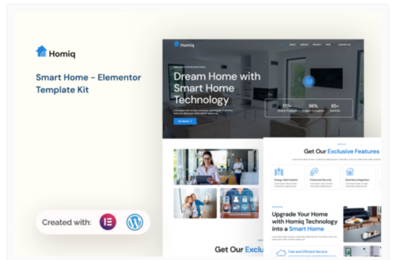 Homiq - Smart Home Elementor Template Kit