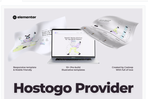 Hostogo - Hosting Provider Elementor Template Kit
