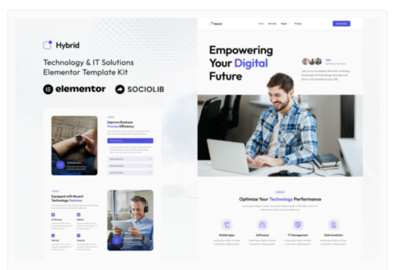 Hybrid - Technology & IT Solutions Elementor Template Kit