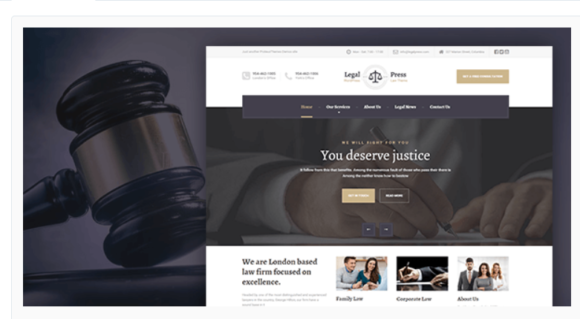 LegalPress — WordPress Theme for Lawyers, Consultants, and Financial Firms