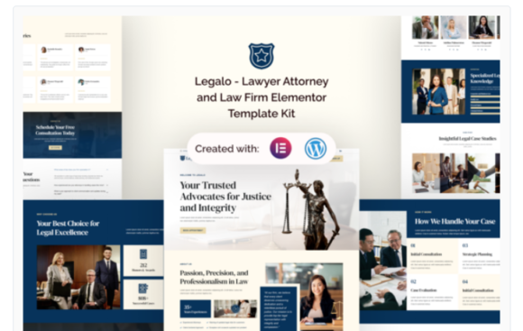 Legalo - Lawyer Attorney and Law Firm Elementor Template Kit
