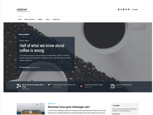 Lenscap WordPress store theme